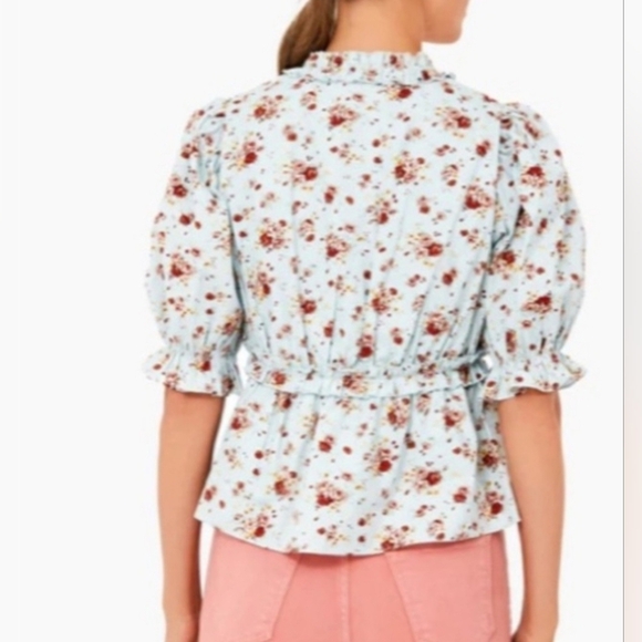 Tuckernuck Hyacinh House Rela Floral Ruffle Babydoll Blouse Size M - Picture 3 of 13